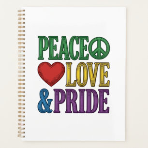 Peace Love Pride Vintage Engraving Vector Design_1 Planner