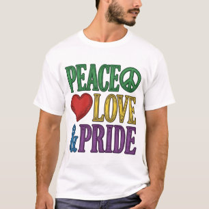 Peace Love Pride Vintage Engraving Vector Design_1 T-Shirt