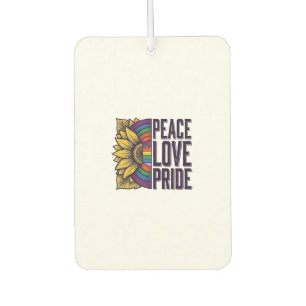 Peace Love Pride Vintage Flower Vector Shirt_1 Car Air Freshener