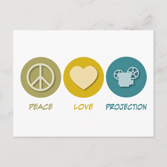 Peace Love Projection Postcard (Front)
