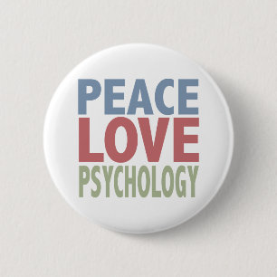 Peace Love Psychology 6 Cm Round Badge
