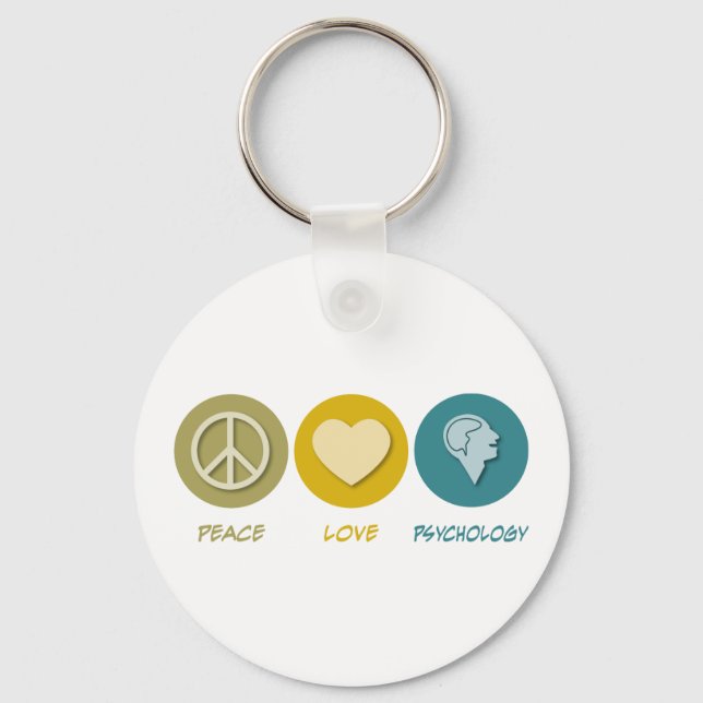 Peace Love Psychology Key Ring (Front)