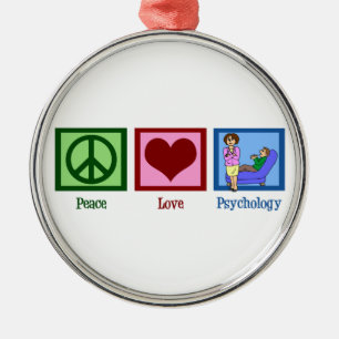 Peace Love Psychology Metal Tree Decoration