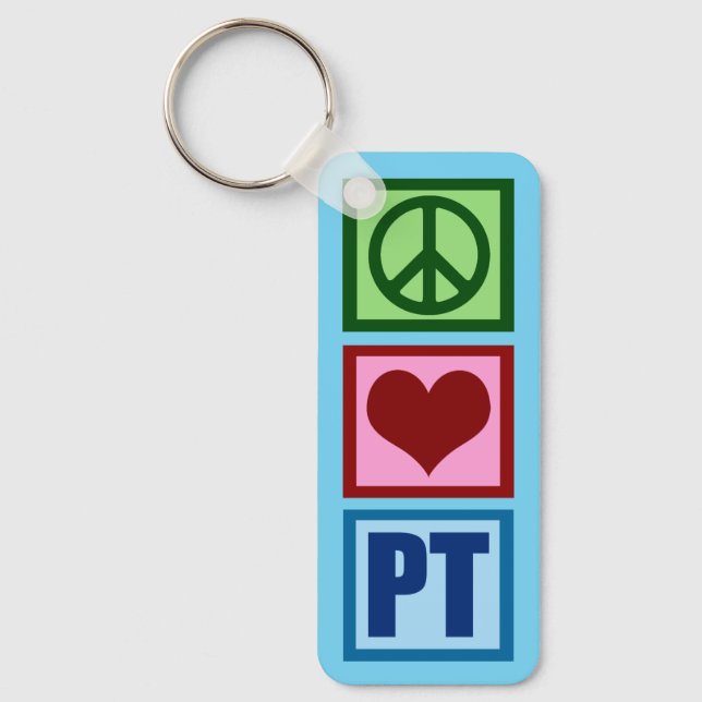 Peace Love PT Custom Physical Therapist Key Ring (Front)