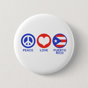 Peace Love Puerto Rico 6 Cm Round Badge