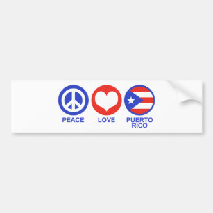 Peace Love Puerto Rico Bumper Sticker
