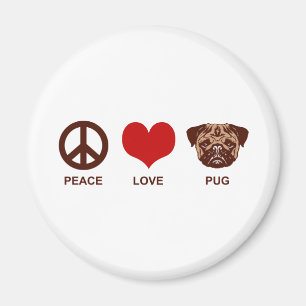 Peace Love Pug Magnet