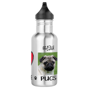 Peace Love Pugs Dog Lovers 532 Ml Water Bottle