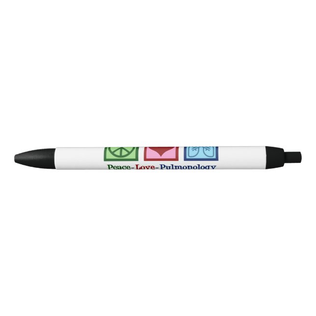Peace Love Pulmonology Customisable Pulmonologist Black Ink Pen (Front)