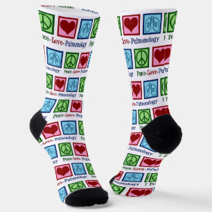 Peace Love Pulmonology Customisable Pulmonologist Socks