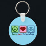 Peace Love Pulmonology Key Ring<br><div class="desc">Peace Love Pulmonology. A cool pulmonologist present for a pulmonology doctor or nurse with a peace sign,  heart,  and lungs. A great Christmas gift for a pulmonary specialist who treats asthma and other respiratory issues.</div>