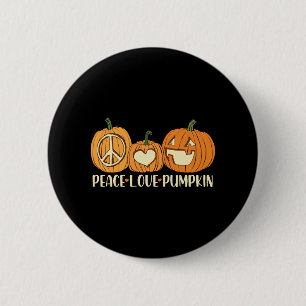 Peace Love Pumpkin Halloween 6 Cm Round Badge