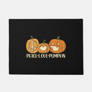 Peace Love Pumpkin Halloween Doormat