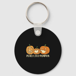 Peace Love Pumpkin Halloween Key Ring