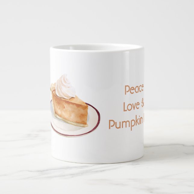 Peace Love & Pumpkin Pie Large Coffee Mug (Front)