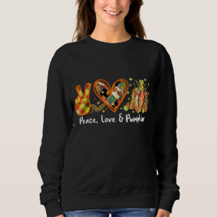 Peace Love Pumpkins for Thanksgiving Leopard & Buf Sweatshirt