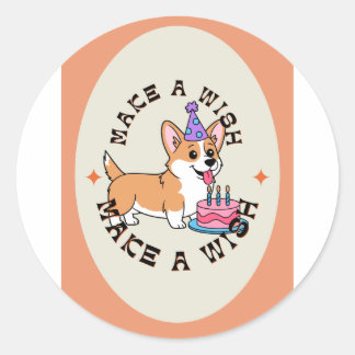 Peace, Love & Puppy Parties Classic Round Sticker