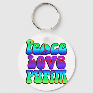 Peace Love Purim Key Ring
