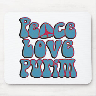 Peace Love Purim.png Mouse Pad