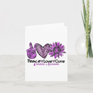 Peace Love Purple Sunflower Drug Overdose Awarenes Card