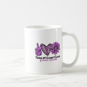 Peace Love Purple Sunflower Drug Overdose Awarenes Coffee Mug