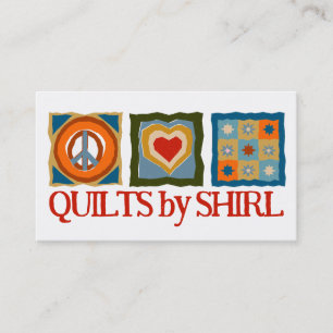Peace love quilt hippie quilter quilting blocks business card