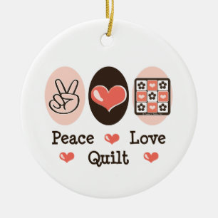 Peace Love Quilt Ornament