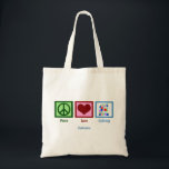 Peace Love Quilting Cute Quilter Monogram Tote Bag<br><div class="desc">I enjoy crafts,  especially knitting and sewing beautiful things. A pretty Peace Love Quilting gift for a quilt maker.</div>