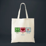 Peace Love Quilting Cute Quilter Monogram Tote Bag<br><div class="desc">I enjoy crafts,  especially knitting and sewing beautiful things. A pretty Peace Love Quilting gift for a quilt maker.</div>