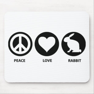 Peace Love Rabbit Mouse Pad