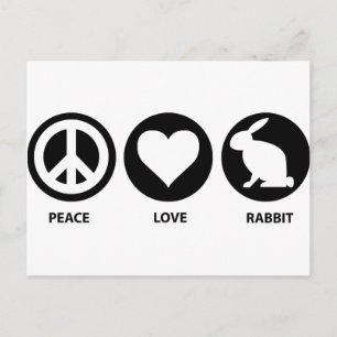 Peace Love Rabbit Postcard
