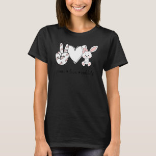 Peace Love Rabbits Peace Hand Sign Rabbits Animal T-Shirt