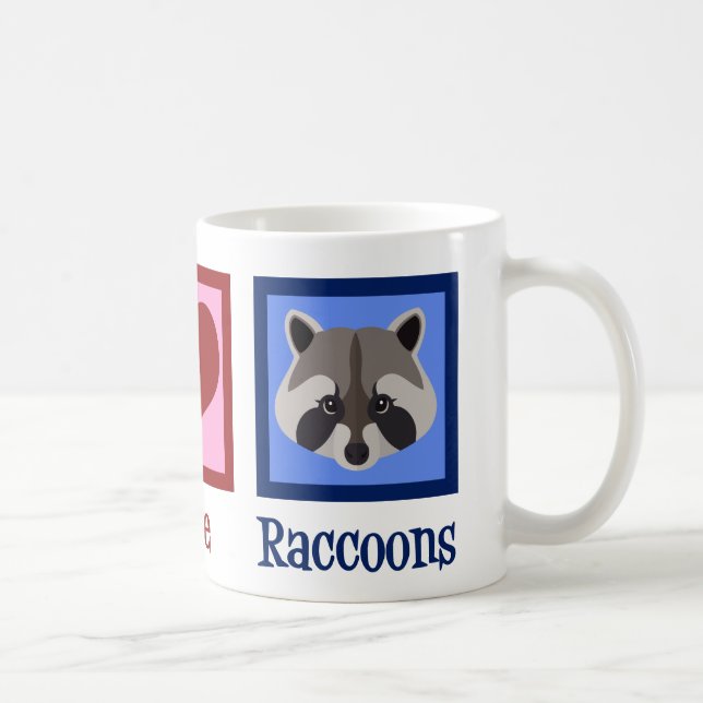Peace Love Raccoons Coffee Mug (Right)