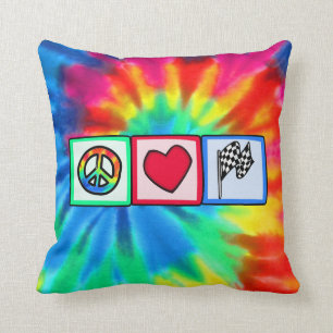 Peace, Love, Racing Cushion