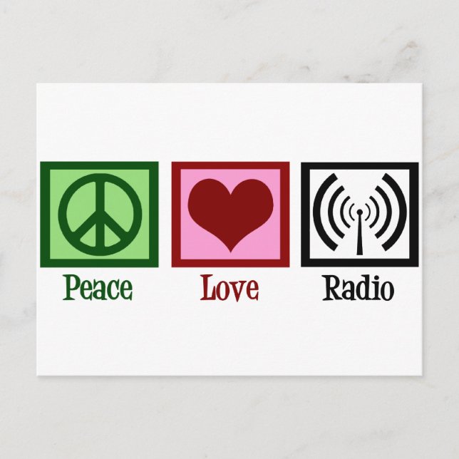 Peace Love Radio Postcard (Front)