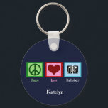 Peace Love Radiology Custom Radiologist Key Ring<br><div class="desc">Peace Love Radiology. This personalised radiologist gift features a peace sign,  heart,  and x-ray for an x-ray technician or radiologic technologist.</div>