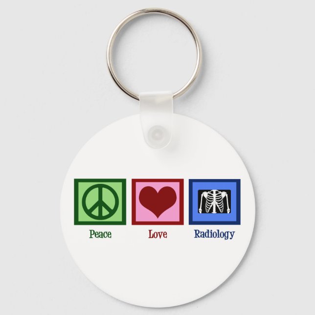 Peace Love Radiology Key Ring (Front)