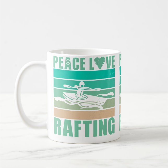 Peace Love Rafting Coffee Mug (Left)