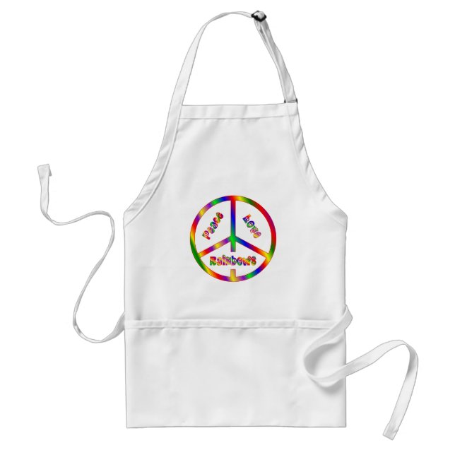 Peace Love RAINBOWS Standard Apron (Front)