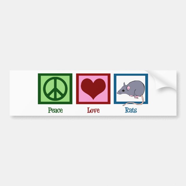 Peace Love Rats Bumper Sticker (Front)
