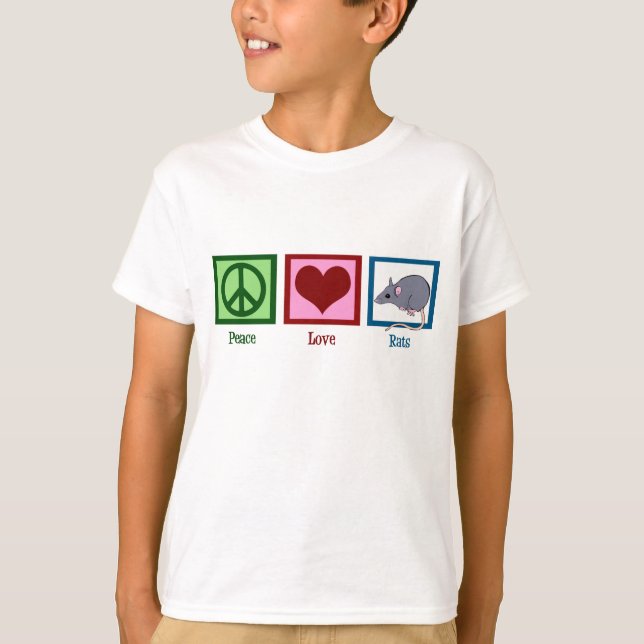 Peace Love Rats Kids T-Shirt (Front)
