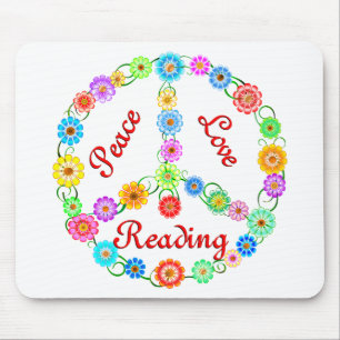 Peace Love Reading Mouse Pad