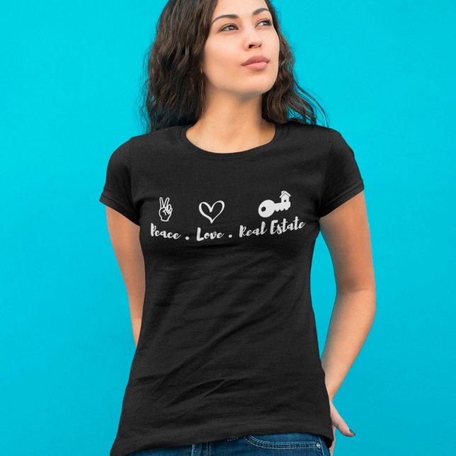 Peace Love Real Estate Agent Perfect Gift T-Shirt (Creator Uploaded)