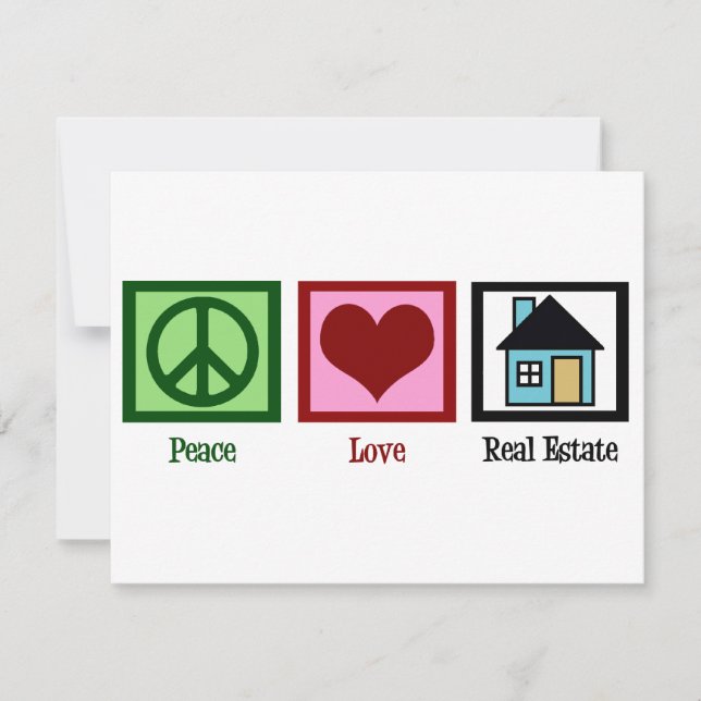 Peace Love Real Estate Company Custom Realtor Card (Front)