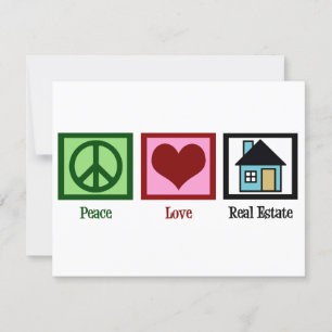 Peace Love Real Estate Company Custom Realtor Card