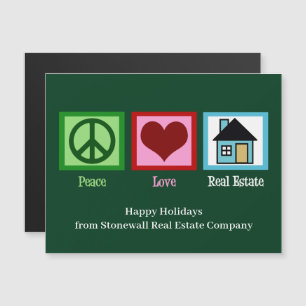 Peace Love Real Estate Custom Christmas Magnet