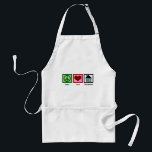 Peace Love Real Estate Standard Apron<br><div class="desc">Pretty real estate gifts for a realty,  a title company,  mortgage broker,  loan officer or even a new homeowner. A peace sign,  a heart,  and a house.</div>