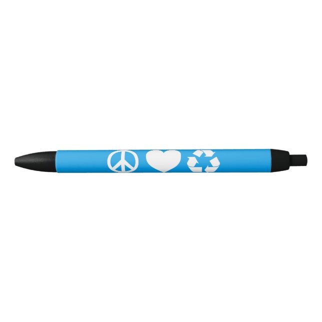 Peace Love Recycle Black Ink Pen (Front)