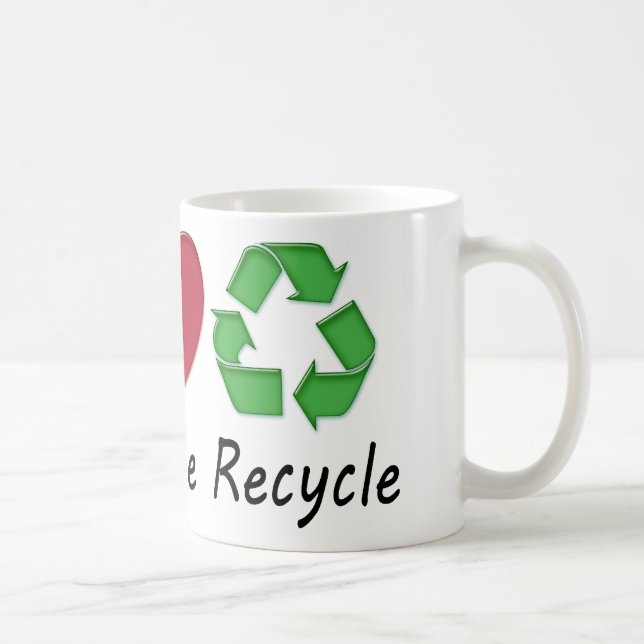 Peace Love Recycle Coffee Mug (Right)