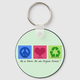 Peace Love Recycle Key Ring